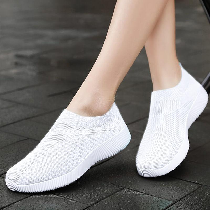 Comfortable Fit Women Vulcanized Shoes Athletic Shoes Slip On Flats Shoes Women Loafer Shoes Walking Flat Running Shoes