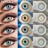 FUNSACHY 2pcs Colorful Contact Lenses for Eyes Blue Gray Brown Contact Lenses Eye Makeup Yearly Cosmetic Pupils Green Color Lens