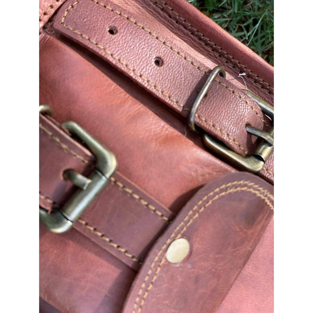 Motorcycle 3 Saddle Side Bags Sassy Bar Handlebar Luggage Tool Goat Leather