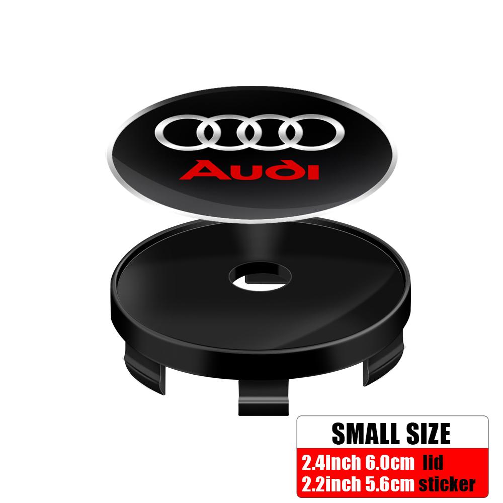For Audi B5 56/60/65/68mm 4Pcs Car Wheel Hub Caps Emblem Stickers Decoration for AUDI A3 A4 A5 A7 A8 A1 R8 TT Q3 Q5 Q7 S3 S4 S5 S6 Sline RS