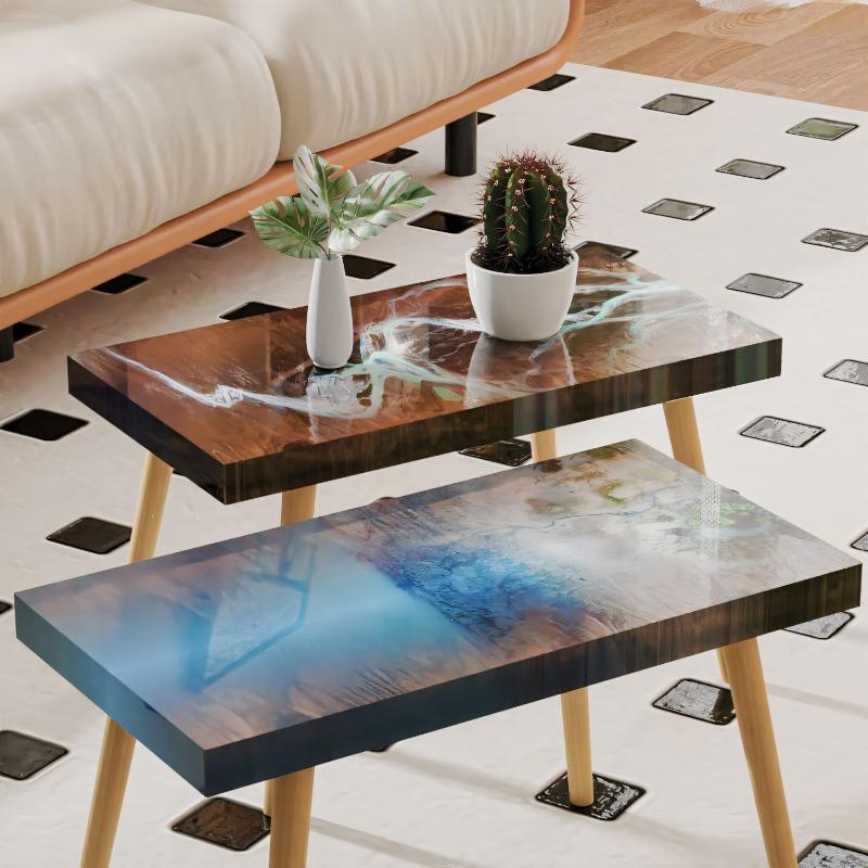 Большая прямоугольная силиконовая форма, подходит для эпоксидной смолы, столов-рек и художественных изделий из смолы, с поддоном и столешницей.