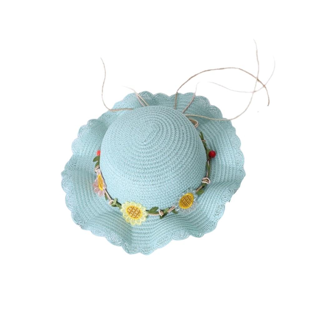 Small Daisy Straw Bag Cap Set Sun Protection Sun Hat Outdoor Fisherman Hat for 2-10 Years Girls