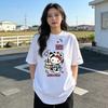 Летняя футболка с коротким рукавом и принтом Hello Kitty, мультяшная, из чистого хлопка, удобная, свободного кроя, для женщин, 2026