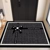 Europe Modern Style Black Carpet Living Room Sofa Bedroom Bedside Study Kitchen Entrance Door Rug Non-slip Fashion Decor Mat