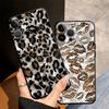 Чехол для телефона Funda для Apple iPhone 17 Pro Max 15 Pro 7 8 11 16 14 12 XR XS MAX Air 13 Леопардовый принт Арт с отпечатками губ