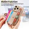 Card Holder Ring Wrist Strap Leather Phone Case for iPhone 16 15 14 13 12 11 Pro Max Plus Protective Shockproof Cover