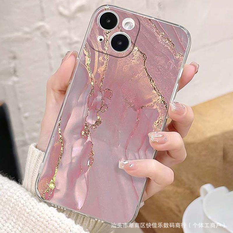 Розовый мраморный узор для чехла на телефон iPhone11/12/13/14/15promax Защита Apple 16 17