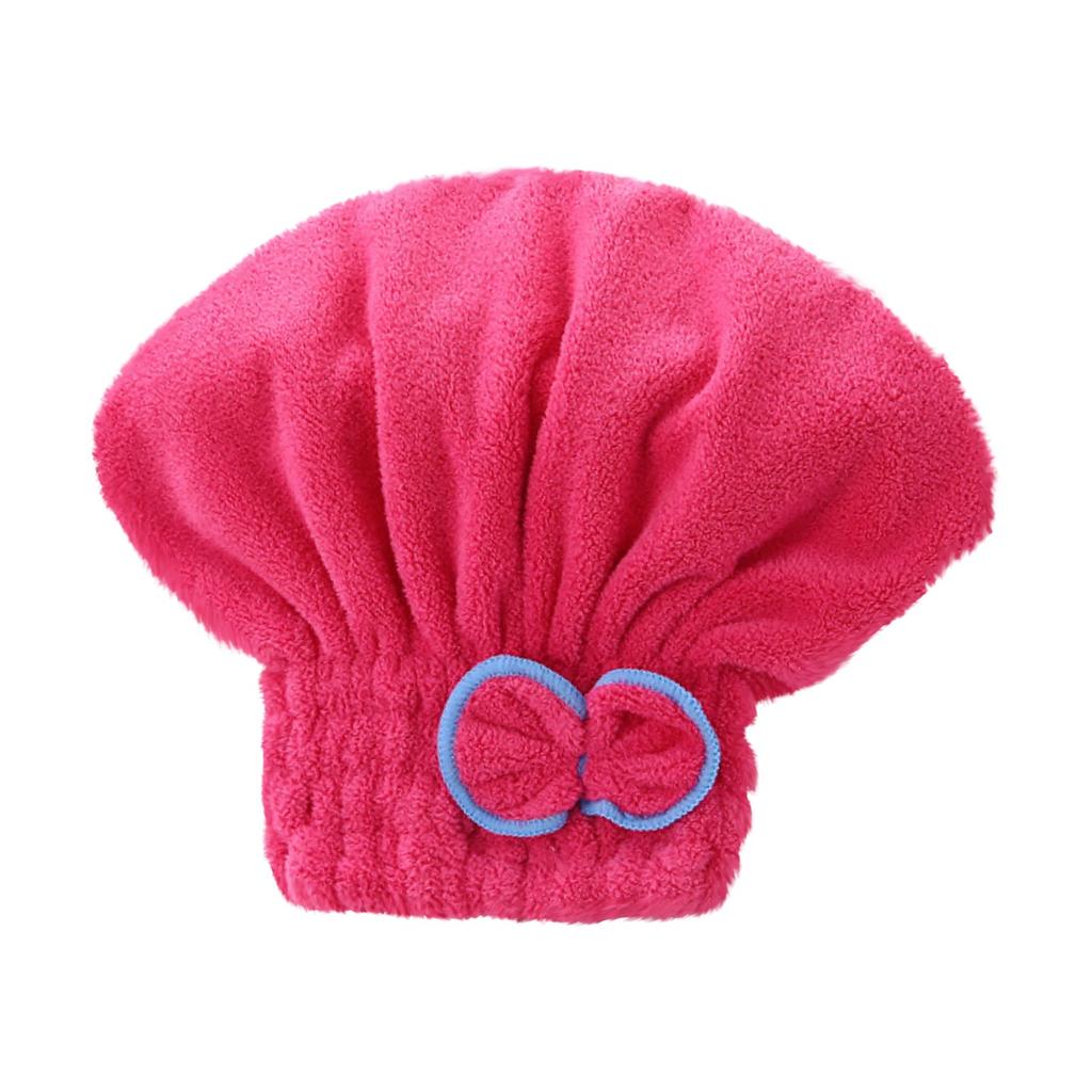 Шапочка для сухих волос для женщин с бантом, бархатная шапочка принцессы кораллового цвета, суперабсорбирующее полотенце для сухих волос, быстросохнущая повязка на голову, шапочка для душа