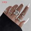 1Set Vintage Metal Rings For Women Men Gift Personalized Punk Hip Hop Irregular Exaggerated Knuckle Joint Rings