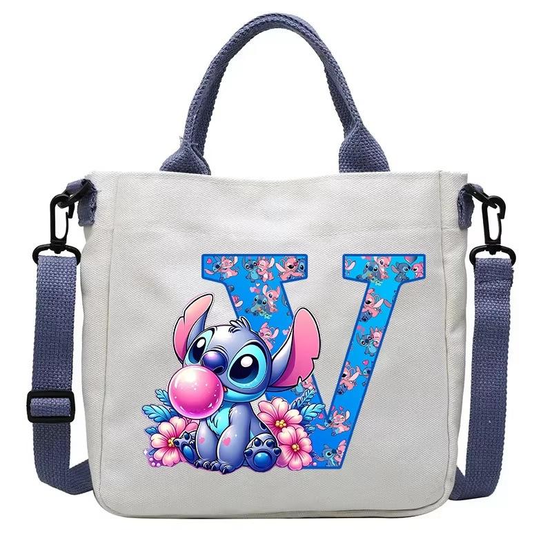 26 Letter Printed Student Canvas Bag Shoulder Bag Multi-Function Large Capacity Messenger Bag