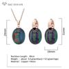 Stylish Egg Shape Oval Resin Colorful Beads Drop Earrings Jewelry Sets For Women Wedding Party Elegant Fashion Rose Gold Color Necklace
