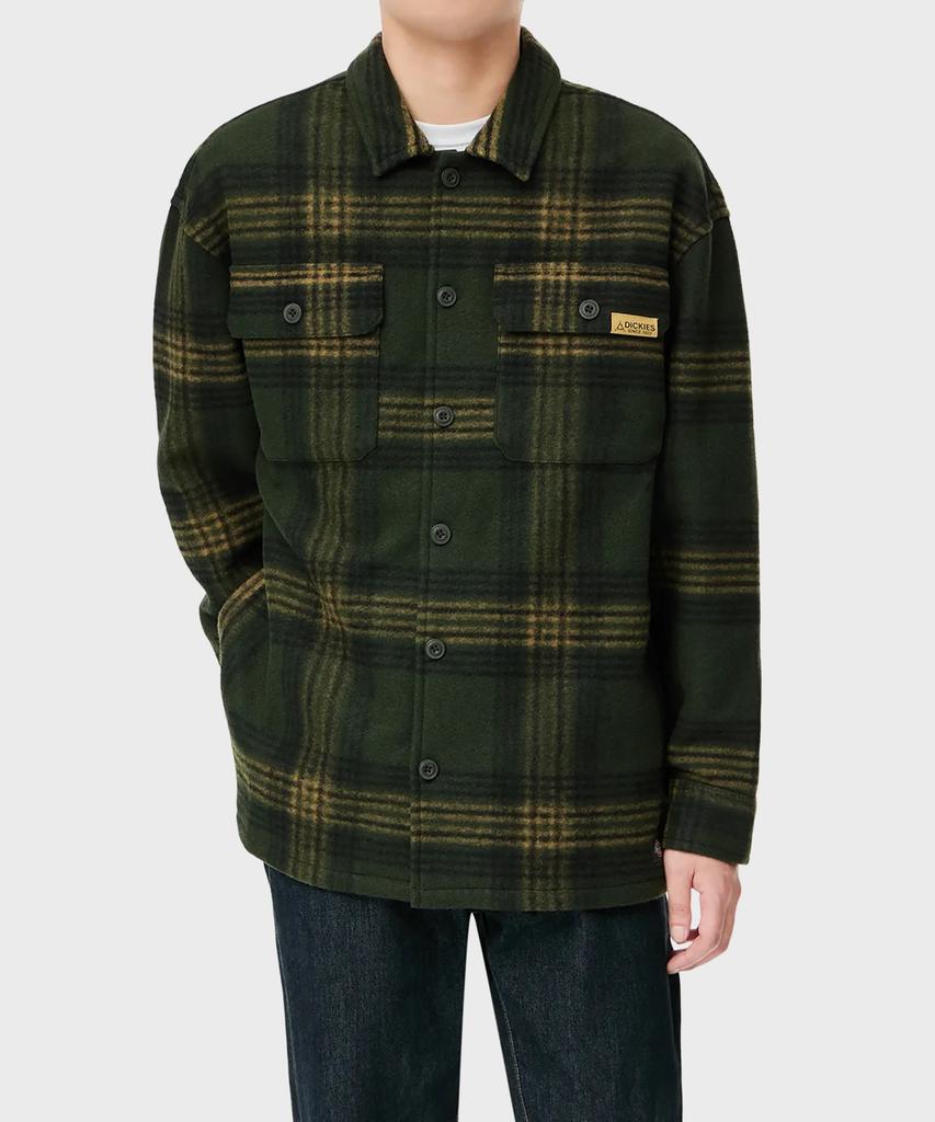 Dickies Свободная клетчатая рубашка с длинным рукавом Тактический зеленый