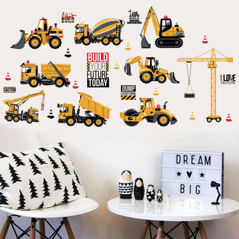 Tractor Engineering Car Pattern Children Room Decoration Cute Kindergarten Wall Decoration Stickers