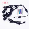 RGB Led Spotlight USB 5V Dimmable Colour Mini wine Cabinet 1W 3W Showcase Pattern Showcase Light Room Decor 1 to 4 Remote Set