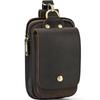 Luufan Genuine Leather Waist Bag with Smartphone Two and Carabiner Included Men's Compatible, Compartments,