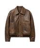 Sperone [Real Leather] Lambskin Washed Semi-Over Jacket (Brown)