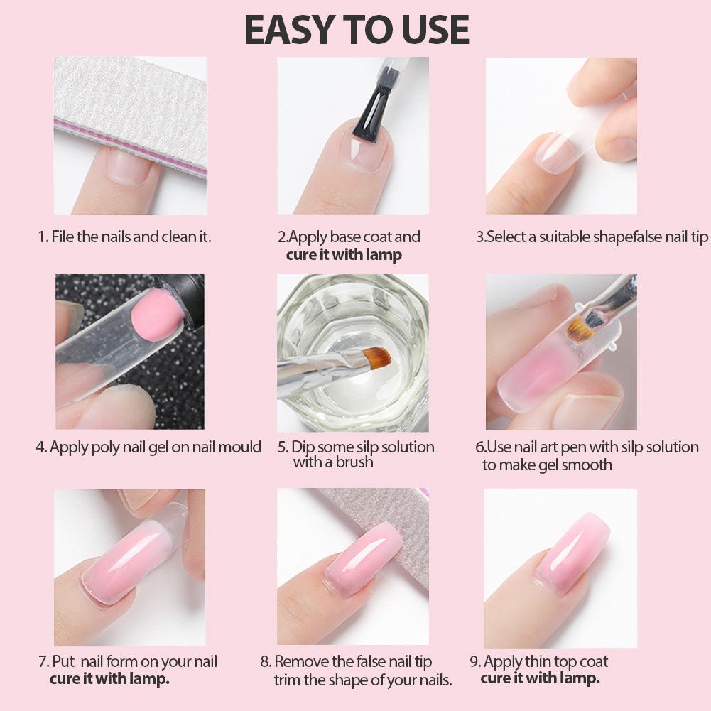 PHOENIXY 6/9 шт. полигель для наращивания ногтей, набор гелей для дизайна ногтей, акриловый гель для ногтей, стартовый набор для салона, сделай сам, дома