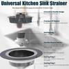Kitchen Sink Strainer For 3-1/2-inch Drainage Pipes, 304 Stainless Steel Pop Up Sink Stopper, 3 Layers Rubber Rings Anti-Clogging Basket Straine