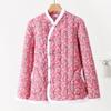 Women's Winter Floral Padded Coat, Chinese Style Frog Button Loose Long Sleeve Warm Cotton Outerwear Multi Colors