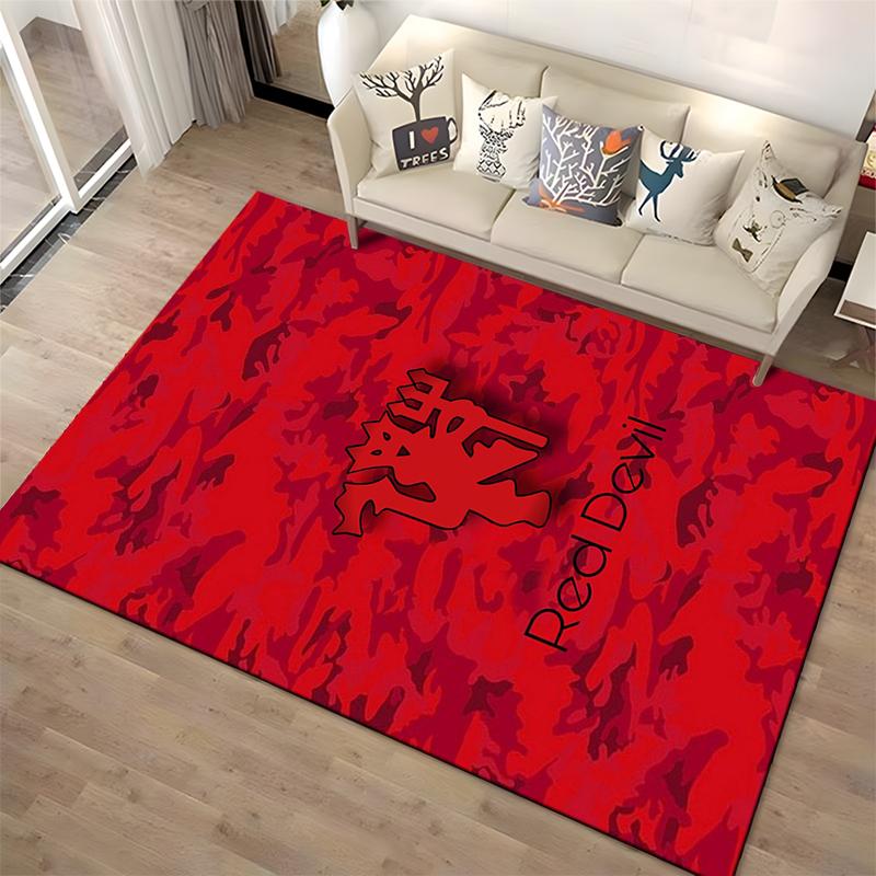 Red Devil Design Rug Non-slip rug suitable for living room and bedroom sofas