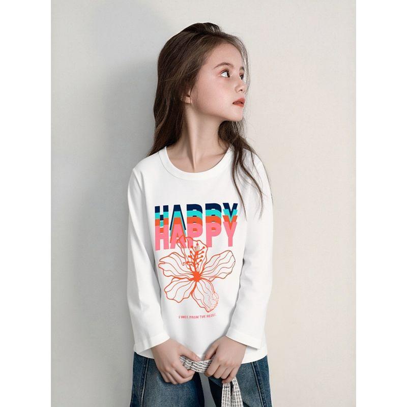 27Home Brand Children's Clothing Pure Cotton Printed Long-Sleeved T-Shirt Spring New Style 2026 Baby Clothes Girls' Bottoming Shirt