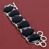 Черный оникс браслет из настоящего драгоценного камня браслет дизайнерские украшения серебро 925 пробы регулируемый браслет-цепочка подарки для него ювелирные изделия ручной работы