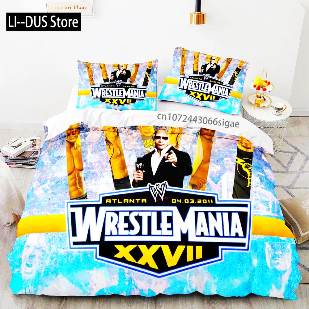 2025 WWE RAW Single Double Wrestling Bedding Set Queen King Size Duvet Cover For Boys Bedroom 3D Print Quilt Cover Pillowcase