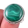 Natural Malachite Gemstone 925 Solid Sterling Silver Jewelry Ring Size 8 c2T12