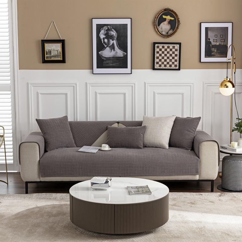 Четырехсезонная универсальная тканевая клетчатая подушка для дивана из синели, современная простая противоскользящая двойная подушка для дивана, полотенце