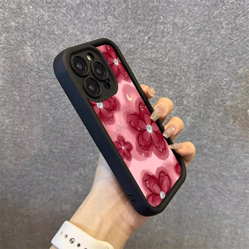 Силиконовый чехол для телефона с алмазным цветочным дизайном для Samsung Galaxy S25 S24 S23 S22 S21 S20 Ultra Plus FE A15 A35 A54 A55