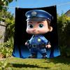 1pc Policeman Print Outdoor Flannel Blanket Soft All Season Polyester Throw , Perfect for Picnics & Travel , Picnic Accessory