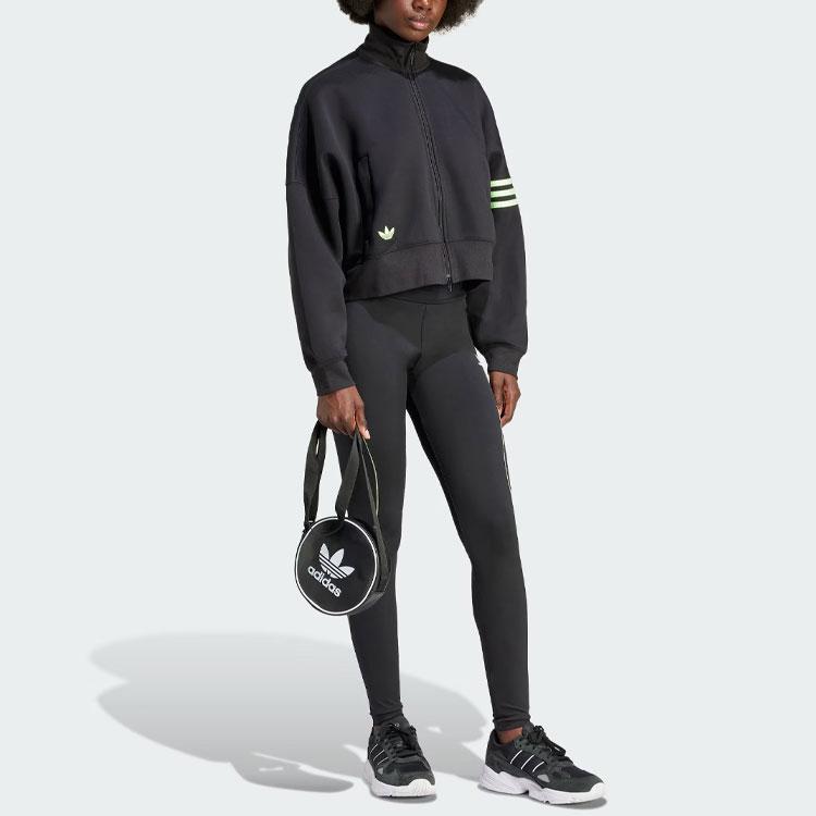 Adidas Оригинальная спортивная свободная куртка Neuclassics Track Top Color Block, женская куртка черного цвета IU2505