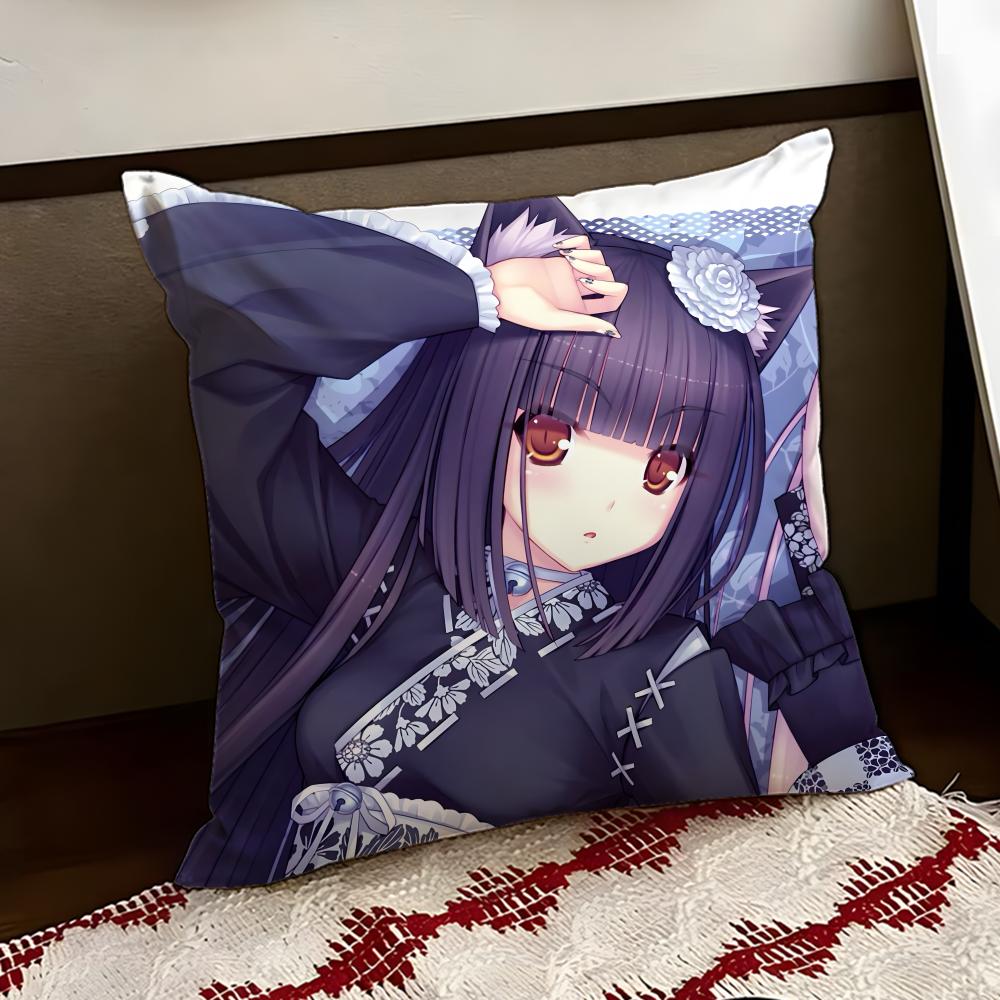 Аниме NNekopara Наволочка Двусторонняя Мягкая Прочная Наволочка для Подушки Дом Автомобиль Многоцелевое Использование для Ежедневного Комфорта