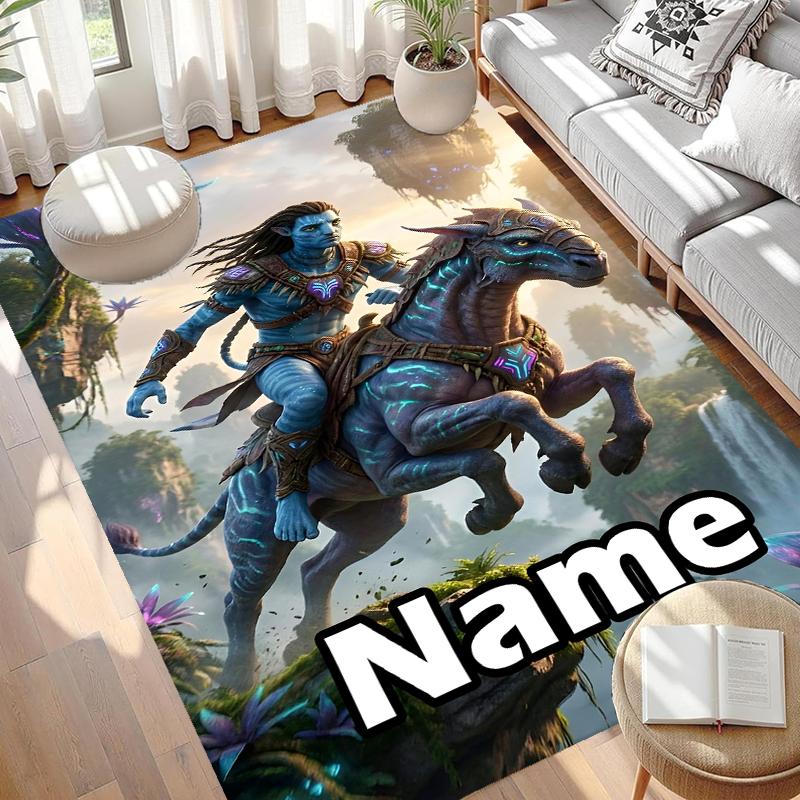 Custom Name Personalized Avatar Print Carpet, Versatile Home Decor Rug, for Playroom, Apartment, Balcony, Entryway, Hallway Gift