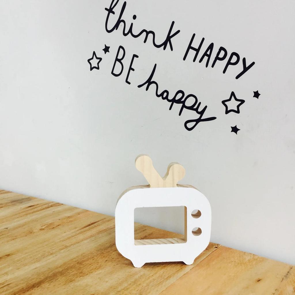 New Home Decoration Crafts Statue Wooden TV Set Toys Modeling Decor Creative Christmas Kid's Children Room Decor Toys Props Gift