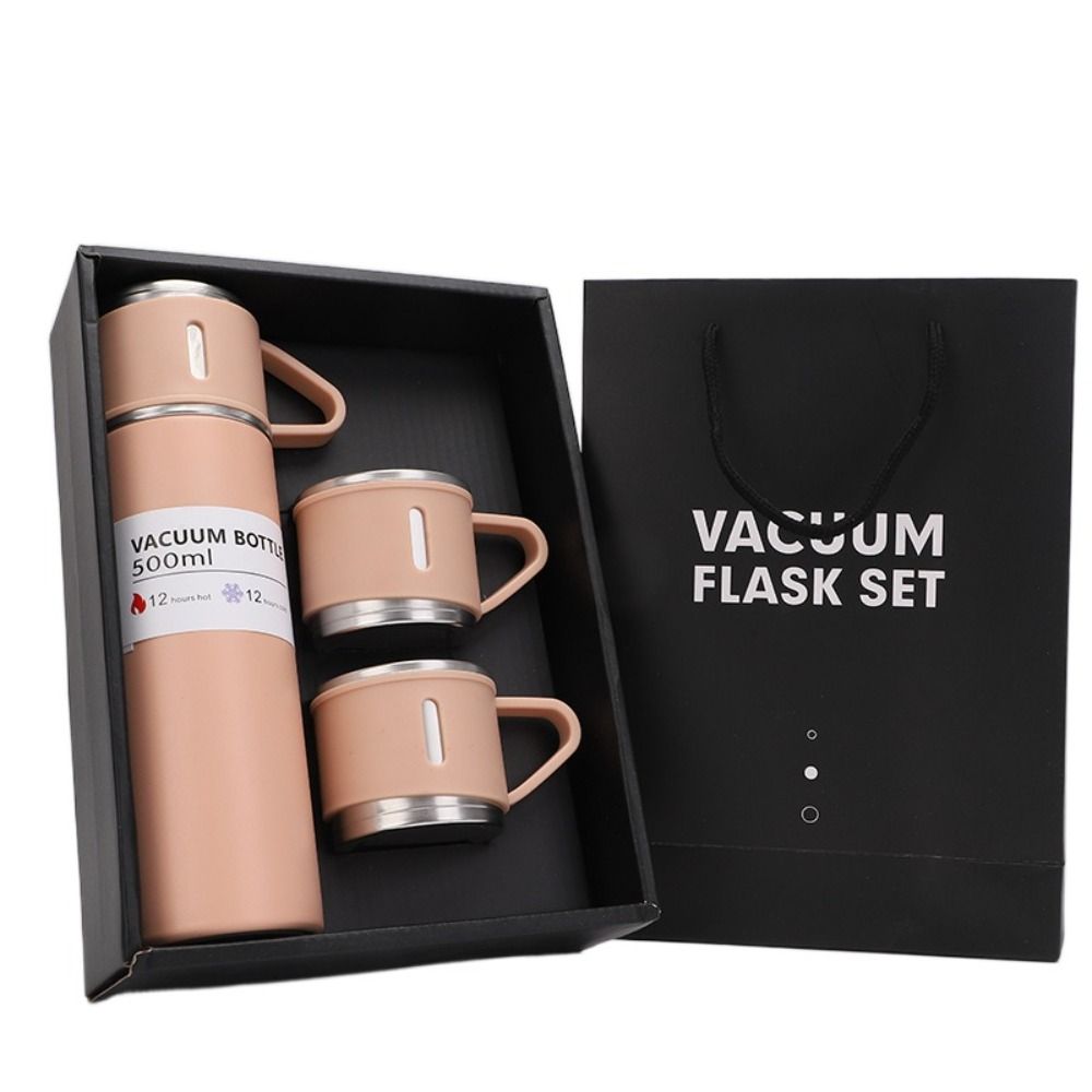 500ml Vacuum Insulated Bottle Set with Cup Thermal Bottle Mug Vacuum Flask Gift