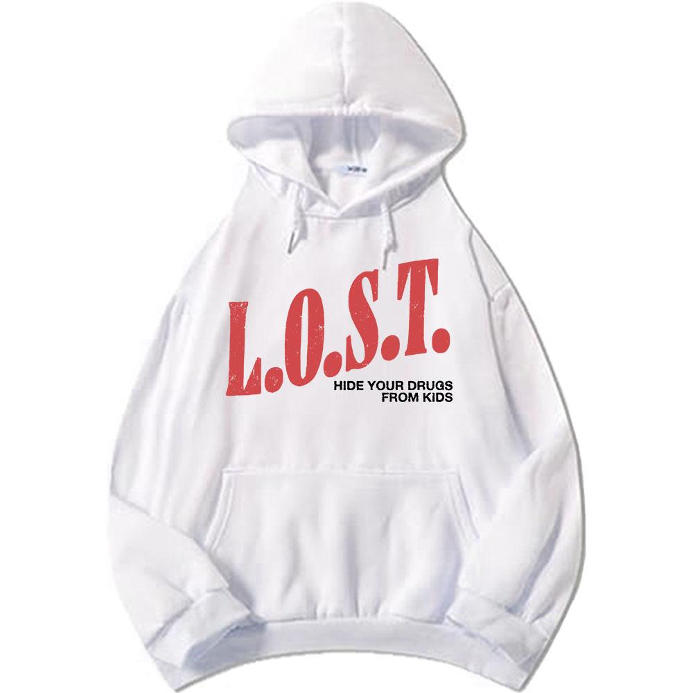 Mgk Lost Americana Hoodies Fashion Autumn Fleece Hooded Sweatshirts Casual Long Sleeve Male Pullovers Graphic Print Tops