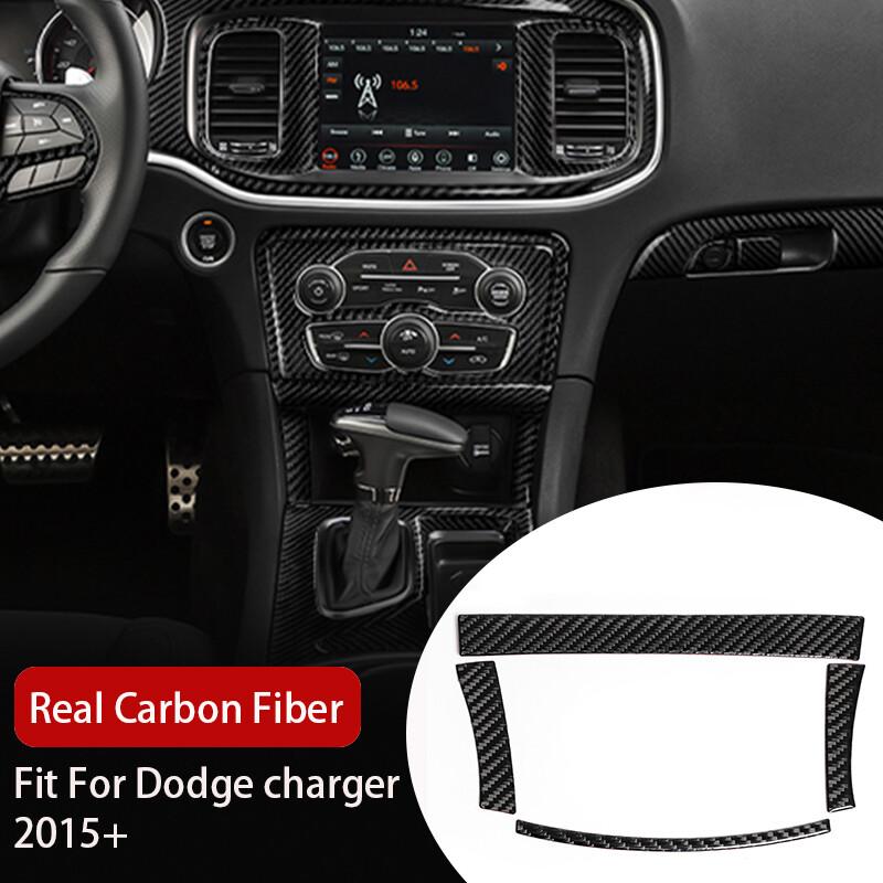 4x Carbon Fiber Interior Center Storage Accent Trims For Dodge Charger 2015-2022
