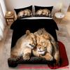 Lions Bedding Set Soft Polyester Duvet Cover Set Quilt Cover With Pillowcase For Bedroom Decor Birthday Gift For Wife Husband