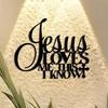 1 PC of "Jesus Loves Me This I Know" Sign With a Little Cross Metal Wall Art - Modern Home Decor for Bedroom, Living Room, or Bathroom.