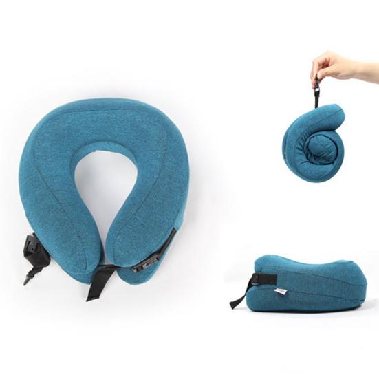 Подушка U-образной формы с защитой от затылка из пеноматериала с эффектом памяти, толстая эластичная, медленно отскакивающая, подушка для шеи для путешествий