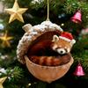 2D Forest Animal Acorn Ornaments Cozy Forest Animal In Snow Frosted Pine Cone Ornaments Woodland Creature Acrylic Hanging Ornament for Animals Lover