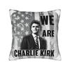 Charlie Kirk Memorial Pillow Cover  Graphic Cushion Cover Vintage Pillow Case For Couch Sofa Bedroom
