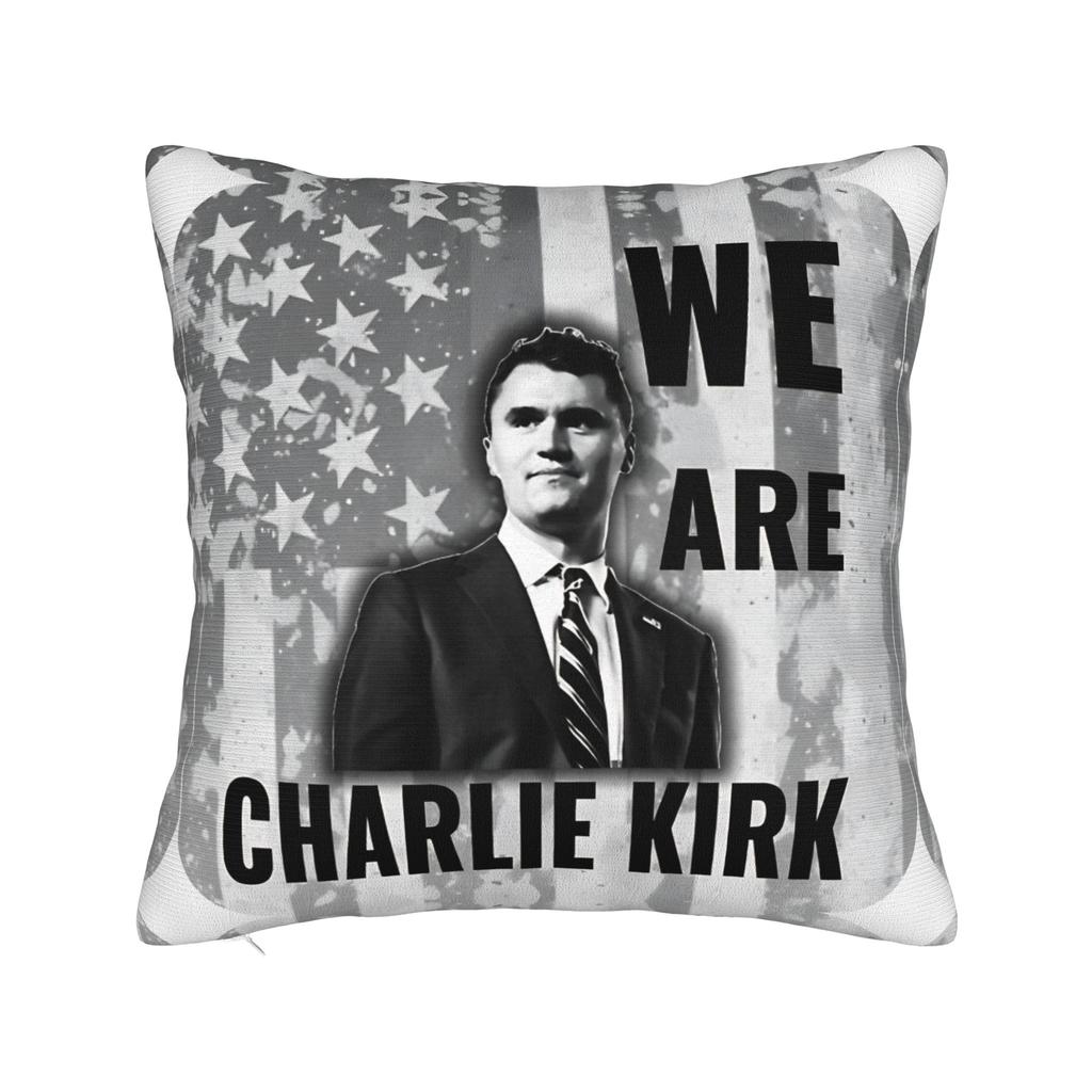 Charlie Kirk Memorial Pillow Cover  Graphic Cushion Cover Vintage Pillow Case For Couch Sofa Bedroom