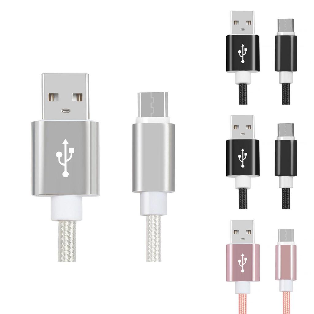 Прочный и стильный нейлоновый прочный плетеный кабель USB-C Type-C 3.1 для синхронизации данных и зарядки