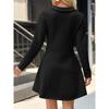 Women's Fashion Long-Sleeved Casual Solid-Colour Dress