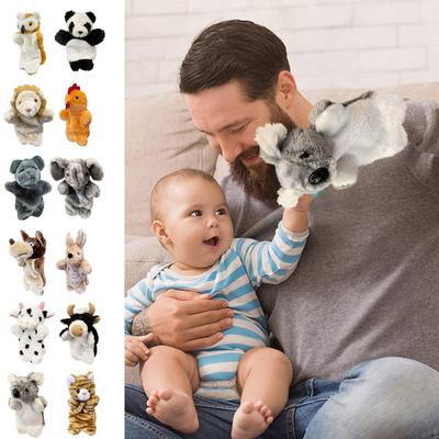 Несколько игрушек-марионеток в виде животных, большие одинарные плюшевые перчатки, 9,8 дюймов, принадлежности для раннего образования в детском саду, кошки, коровы, львы, 1 шт.,