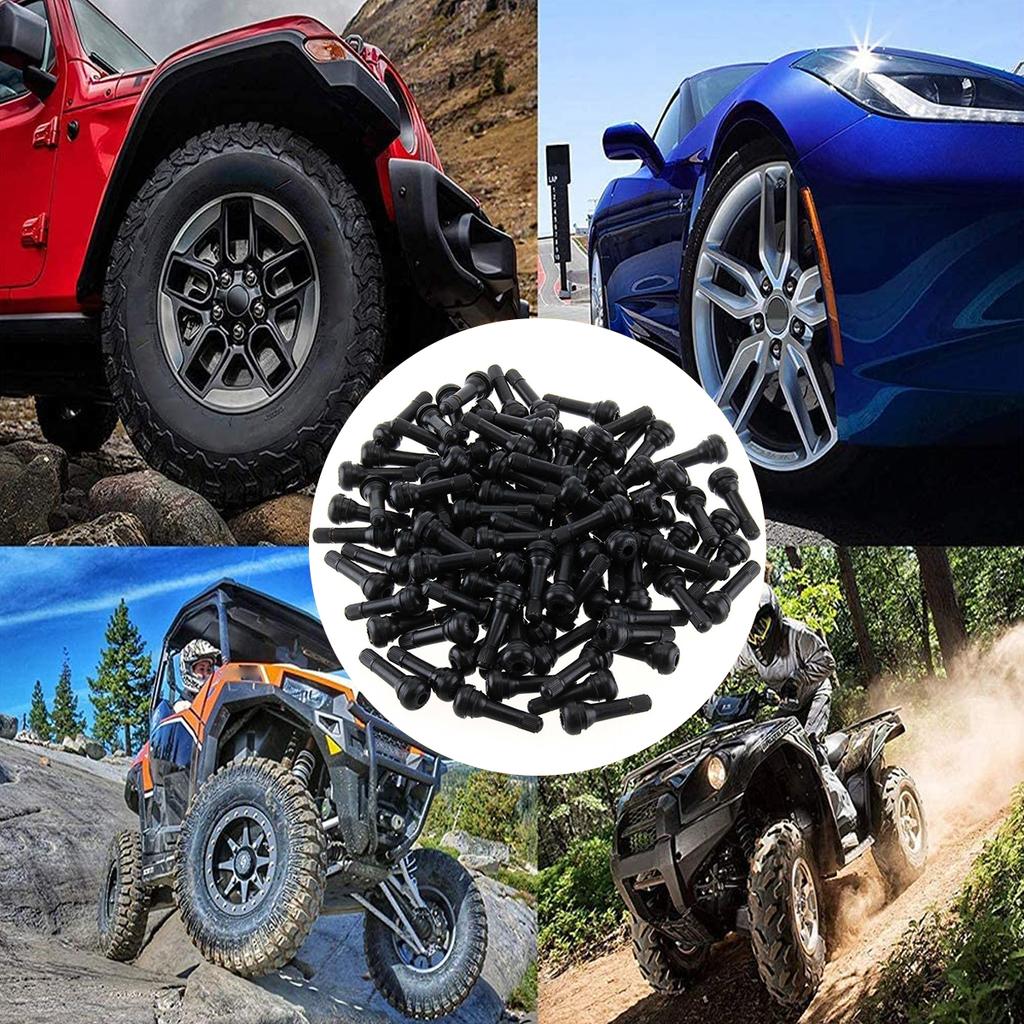 100 шт. TR414 Бескамерный резиновый клапан для автомобильной шины с металлическим инструментом для вытягивания клапана Прочный Премиальный резиновый стержень бескамерного клапана для шины