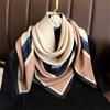 90 * 90cm New Twill Silk Simple Sun Protection Warm Large Square Scarf Shawl Headscarf For Women