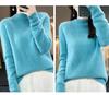 Autumn/Winter Thick Wool Pullover: Half-High Neck, 7-Gauge, Long Sleeve Knit Base Layer Sweater.